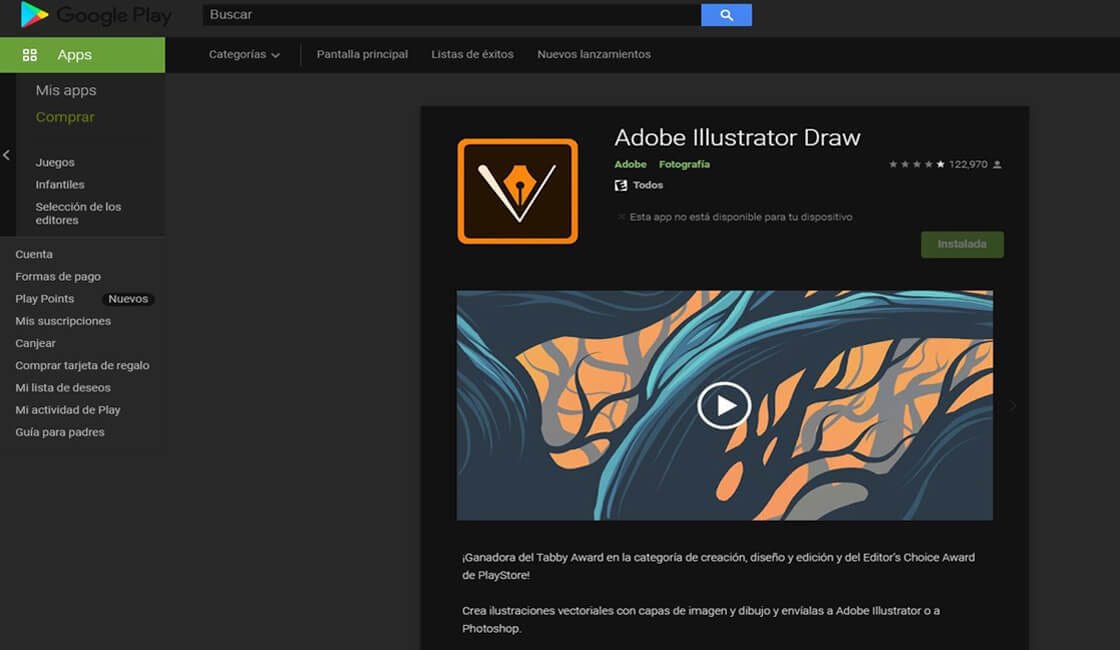 Adobe Illustrator Draw Aplicaciones de diseño gráfico para celular