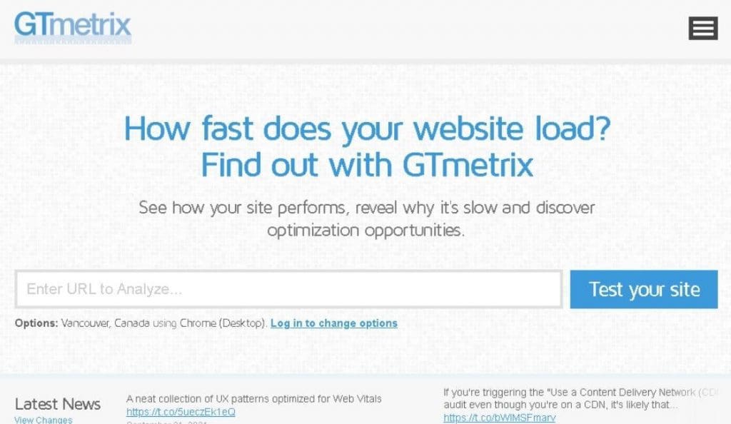 GTmetrix auditoria y analisis sitio web
