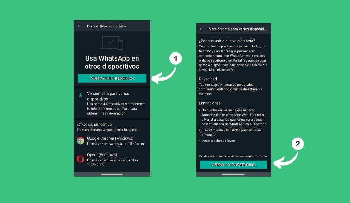 WhatsApp beta android para varios dispositivos