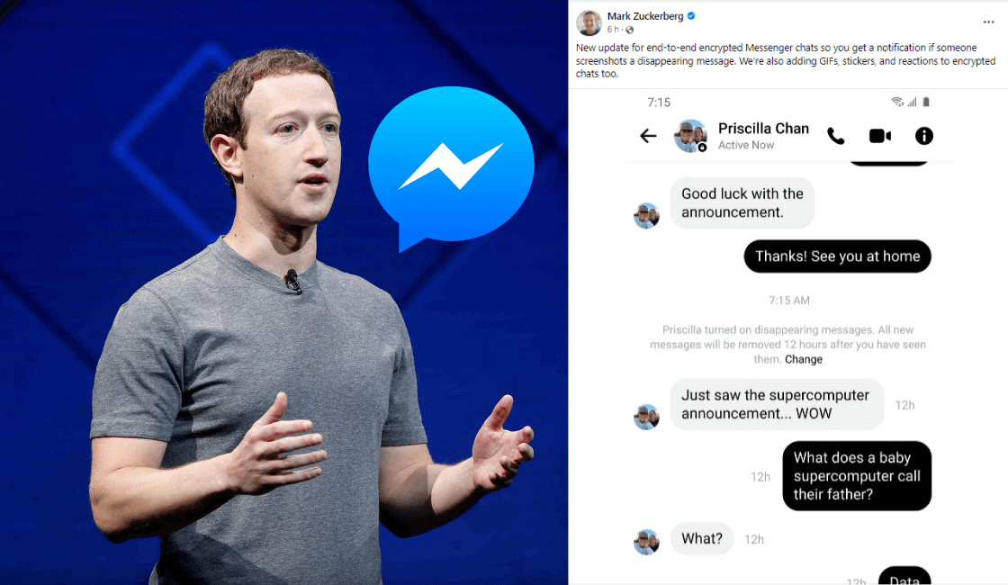 Mark Zuckerberg anuncia captura de pantalla en Messenger