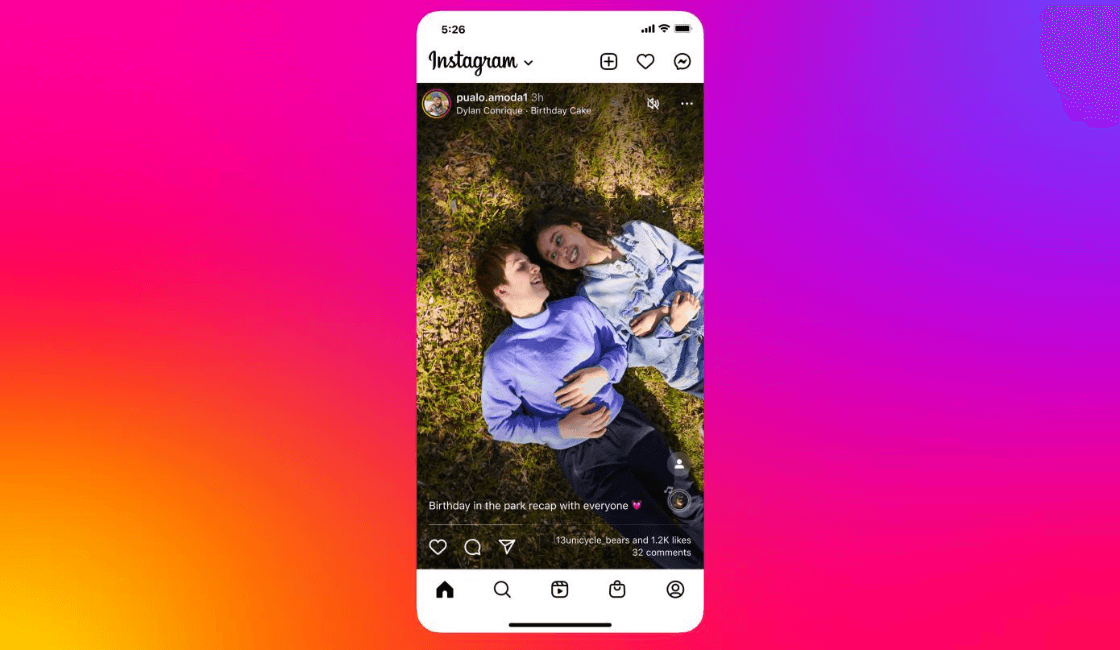 Instagram está probando un feed a pantalla completa similar al de TikTok