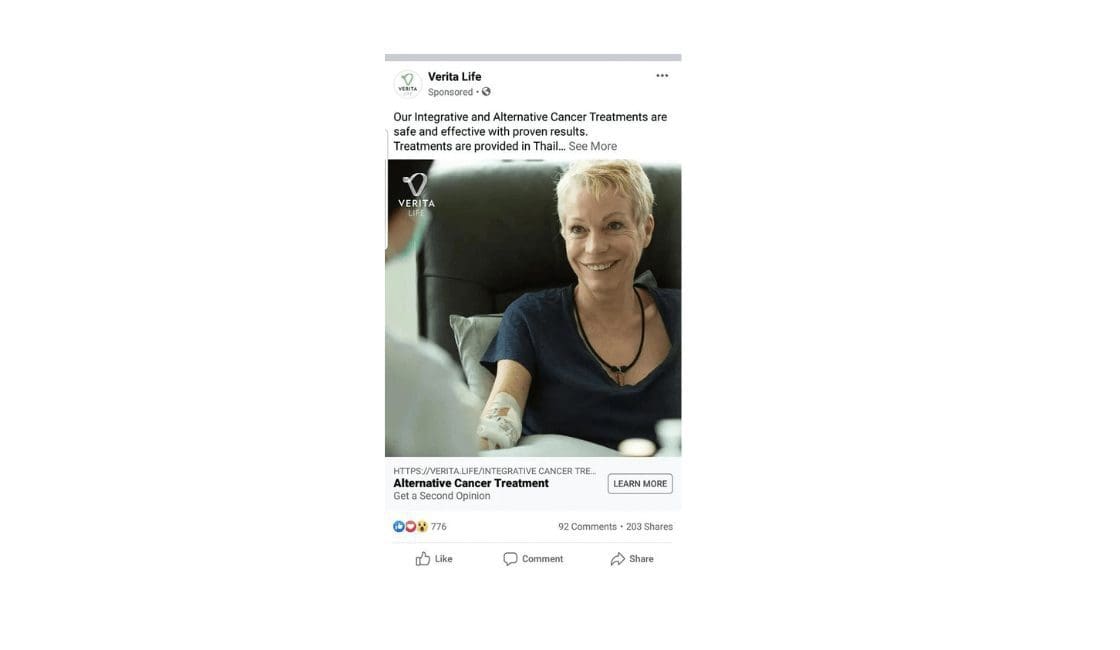 El testimonio de los pacientes con cáncer al ver estos anuncios de Facebook