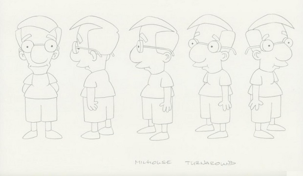milhouse bocetos de los simpson