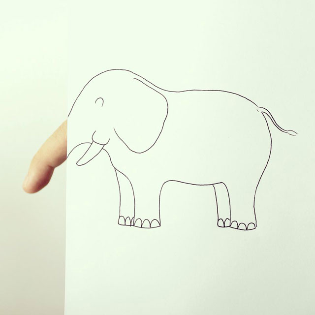 originales Doodles elefantes