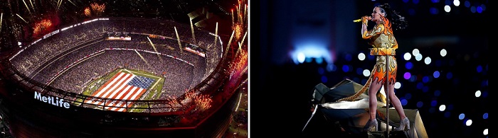 Katy Perry cantando en el Super Bowl