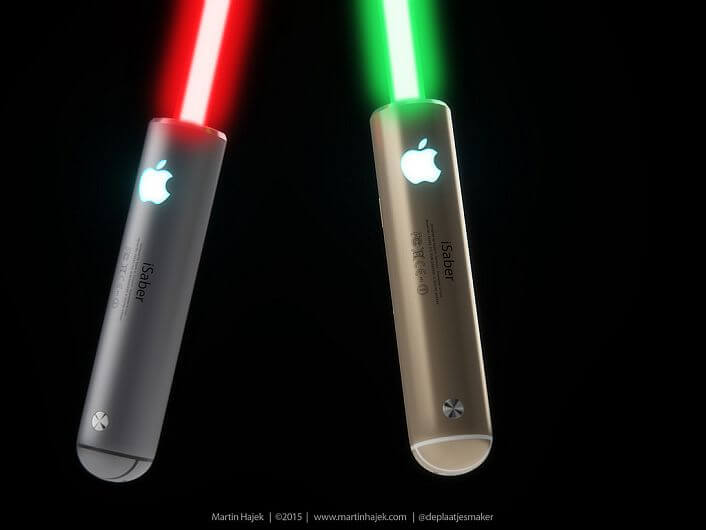 Laser de Star Wars Apple rojo y verde
