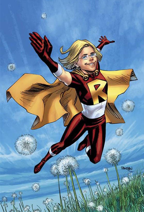 Ilustración de super heroína hecha por DC Comics