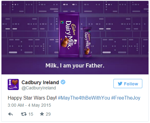 cadbury día mundial de star wars