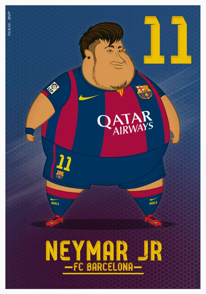 neymar jugadores del Barcelona y Real Madrid sobrepeso