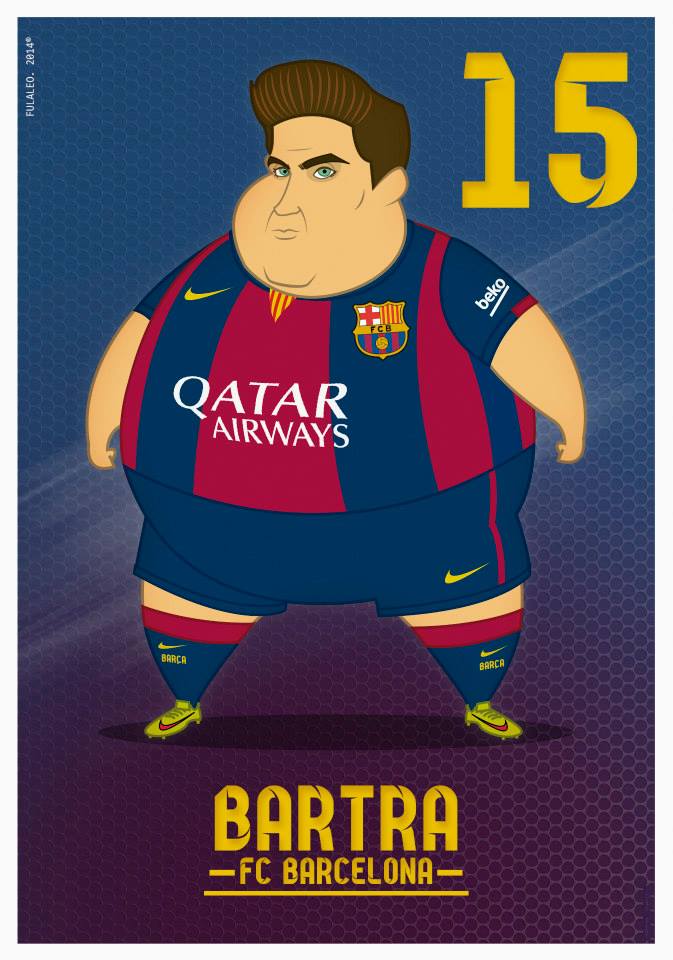 bartra jugadores del Barcelona y Real Madrid sobrepeso