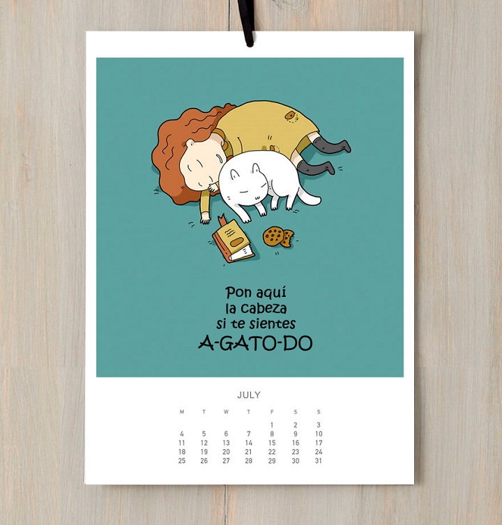calendario julio gatos Lingvistov