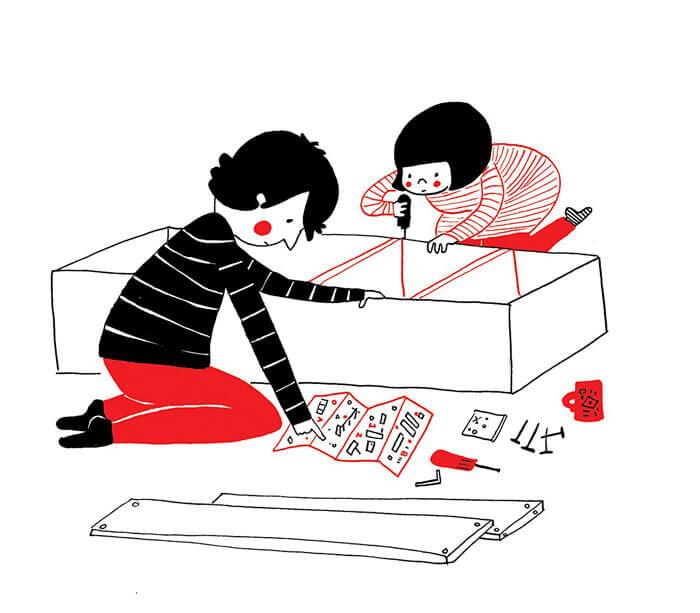 novios juego de mesa dibujo