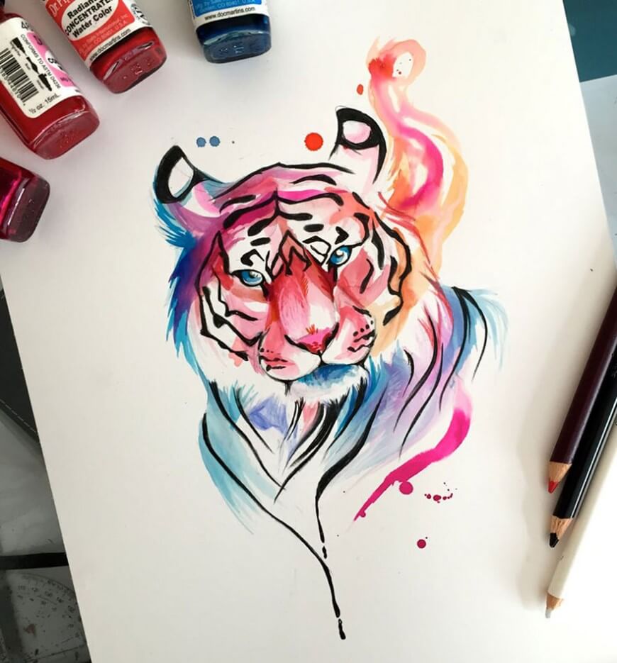 tigre colores dibujo